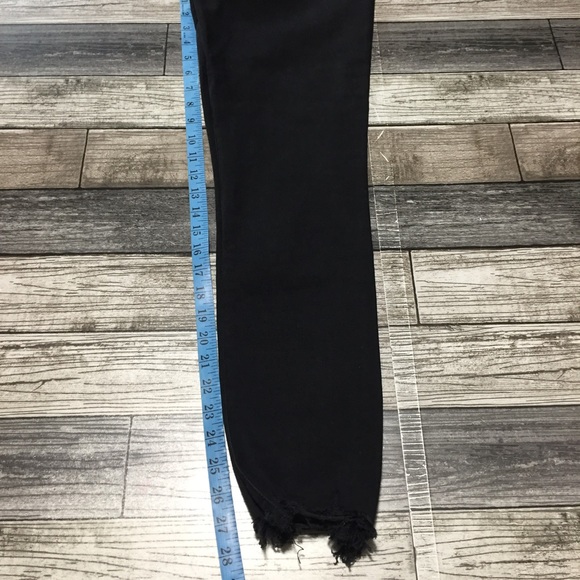 J Brand Alana Studded High Rise Skinny Jeans 26 (Inseam 27.5) Black Raw Hem - Picture 2 of 12